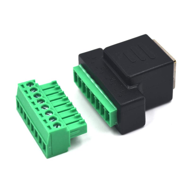 Kework 2 Pack Ethernet RJ45 Female Terminal Block Adapter, Network RJ45 8P8C Bolt Screw Terminal Cable Extension Connector Plug - Image 3